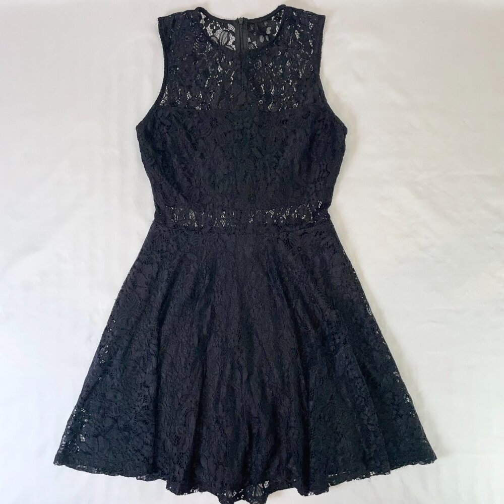 Lulus Everleigh Black Lace Mini Fit & Flare Dress Lined Sleeveless Size S - Picture 6 of 16